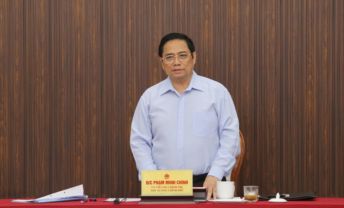 Thủ tướng Chính phủ Phạm Minh Chính phát biểu tại buổi làm việc.