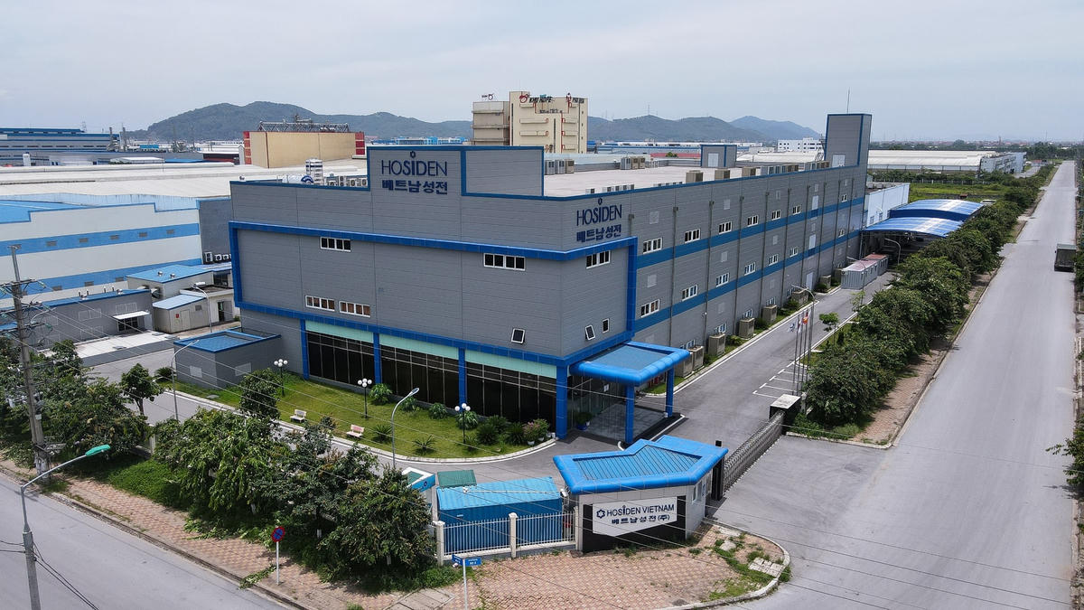 Toàn ảnh công ty Hosiden, KCN Quang Châu, Bắc Giang.