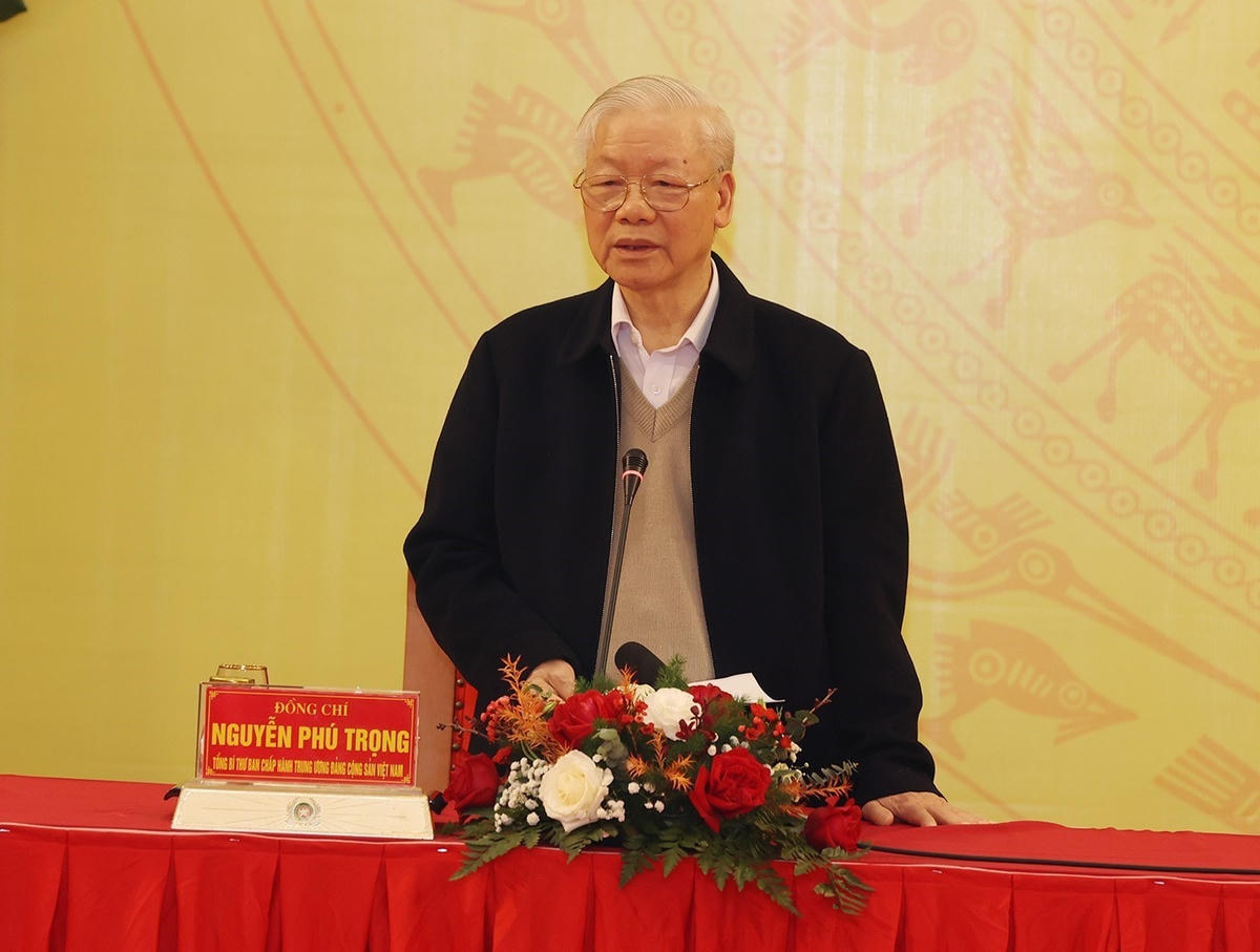 Tổng Bí thư Nguyễn Phú Trọng phát biểu tại Hội nghị.