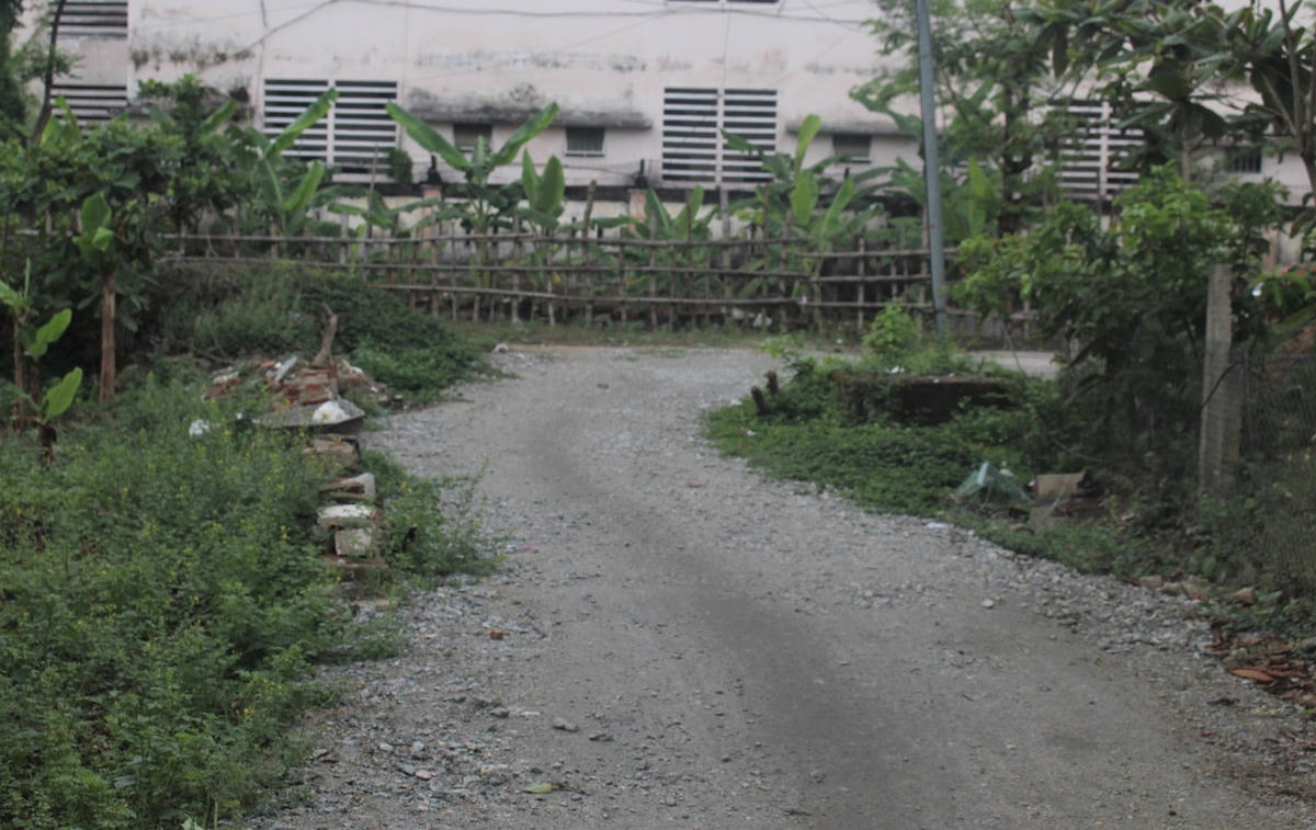 Sống trong thành phố nhưng người dân đi lại bằng con đường mòn.