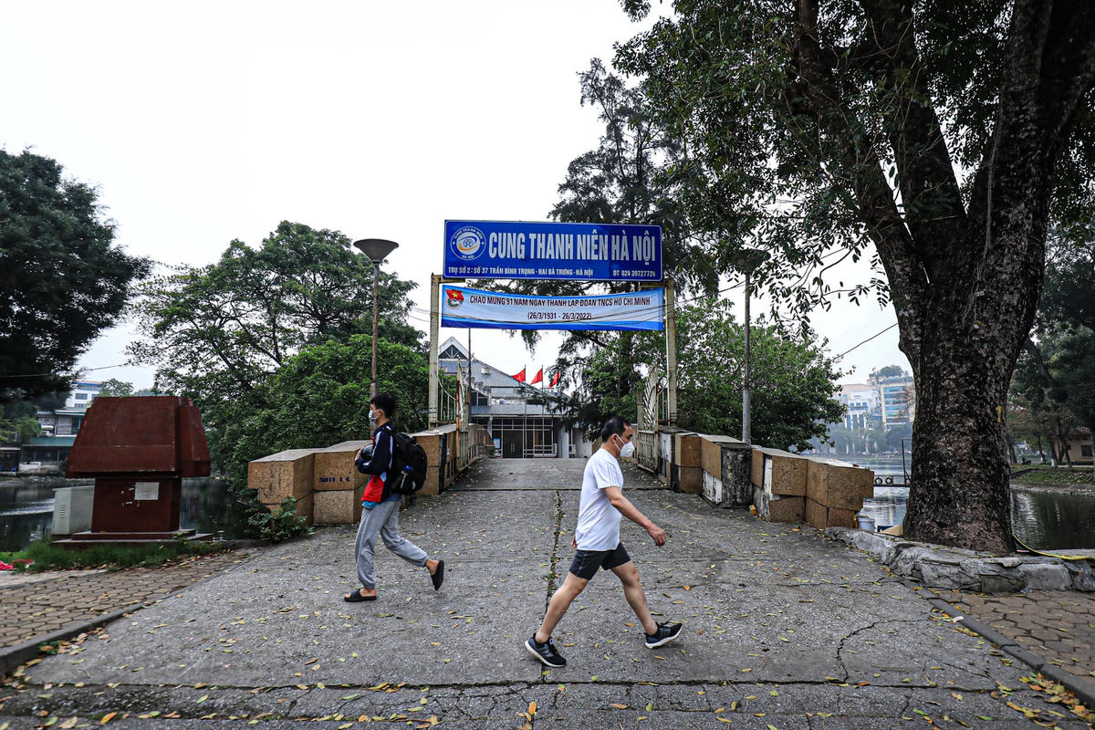 Trong không gian đi bộ được Sở Văn hoá & Thể thao đề xuất gần khu vực Cung Thanh niên Hà Nội.