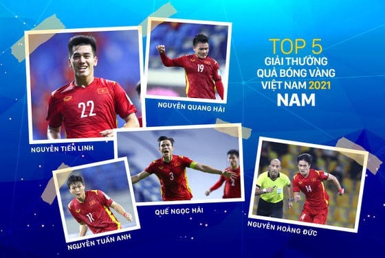 Danh sách rút gọn 5 ứng cử viên tranh giải QBV Việt Nam năm 2021 (Ảnh: BTC giải thưởng QBV).
