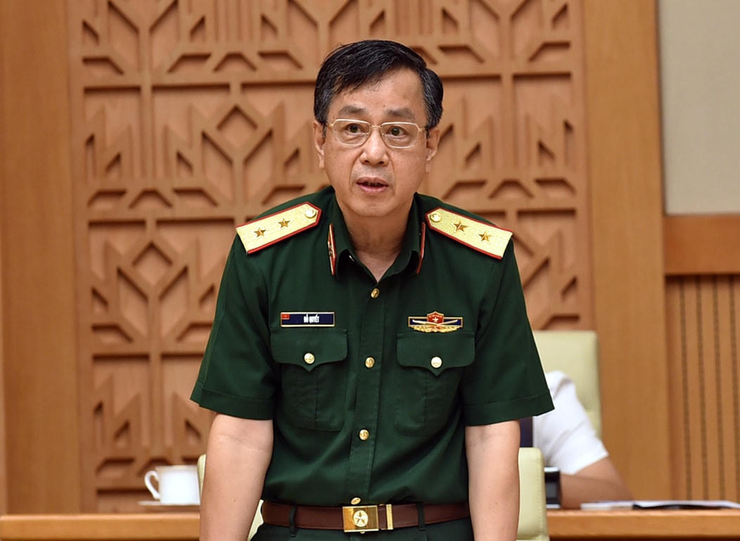 Trung tướng, GS.TS Đỗ Quyết, Giám đốc Học viện Quân y, đại diện đơn vị tham gia nghiên cứu, thử nghiệm vaccine Nanocovax khẳng định, quyết tâm cao của Chính phủ, Thủ tướng Chính phủ đã “truyền lửa, nhiệt huyết cho các cơ quan, các nhà khoa học”. Ảnh: VGP/Nhật Bắc.
