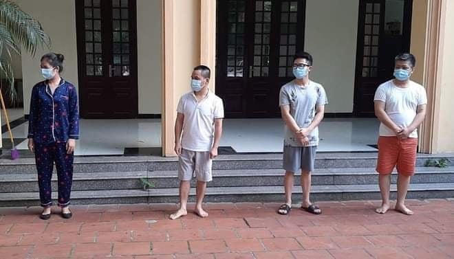 Các đối tượng tại cơ quan chức năng.