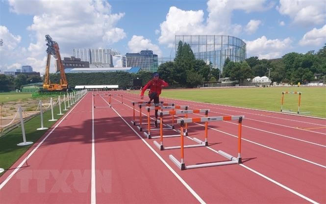 Vận động viên Quách Thị Lan đang tích cực tập luyện. (Ảnh: Thu Sâm/Đoàn Thể thao Việt Nam).