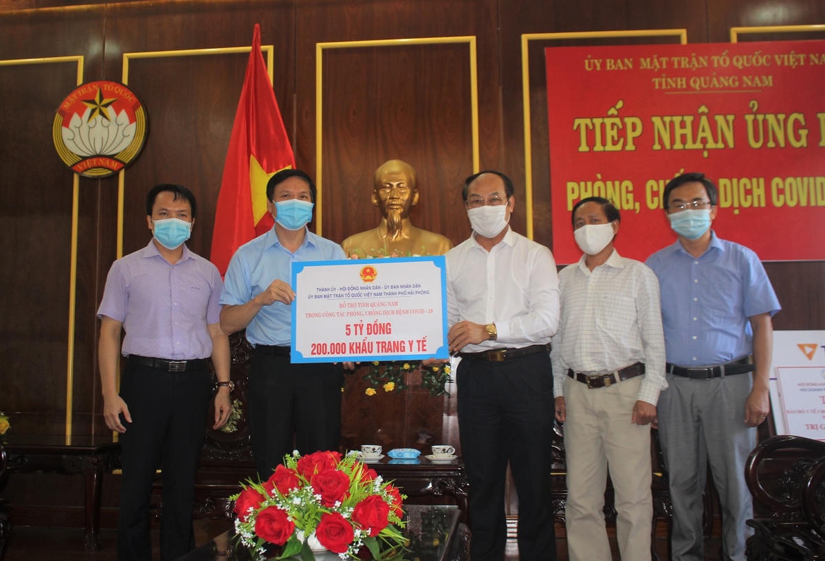TP Hải Phòng ủng hộ tỉnh Quảng Nam 5 tỷ đồng phòng, chống dịch Covid-19.