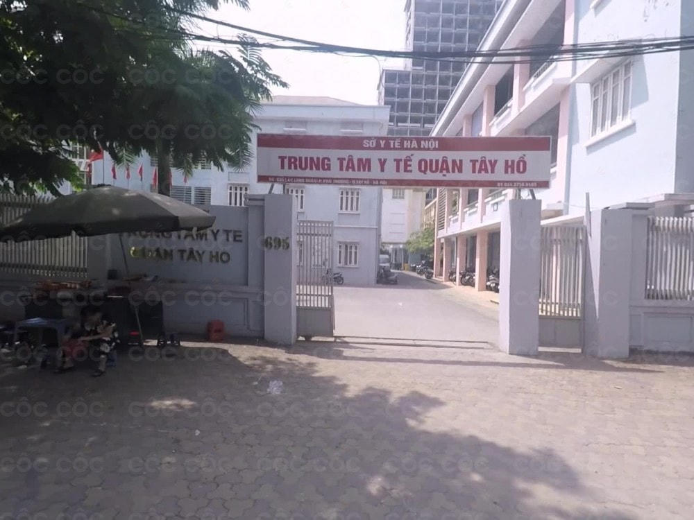 Trung tâm Y tế quận Tây Hồ, nơi chị S. được lấy mẫu xét nghiệm ngày 16/8. Nguồn: Cốc Cốc Map.