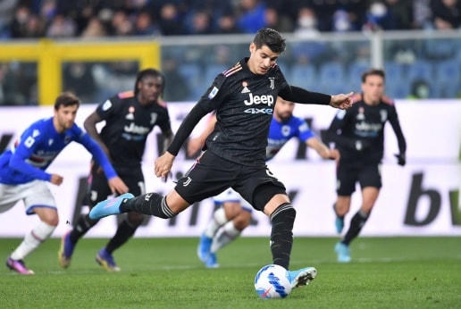 Phút 34, Morata nâng tỷ số lên 2-0 cho Juventus sau pha đá phạt đền chuẩn xác. 