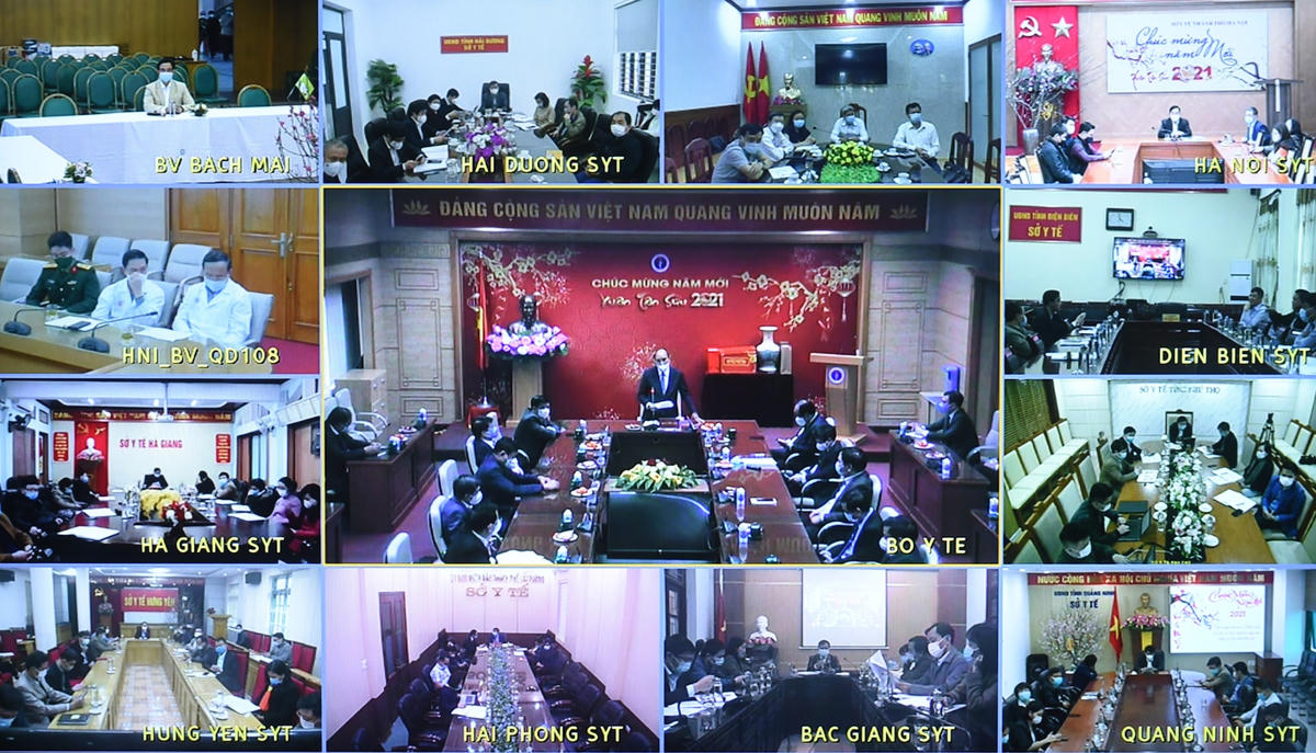 Thủ tướng làm việc trực tuyến với các địa phương. Ảnh VGP/Quang Hiếu.