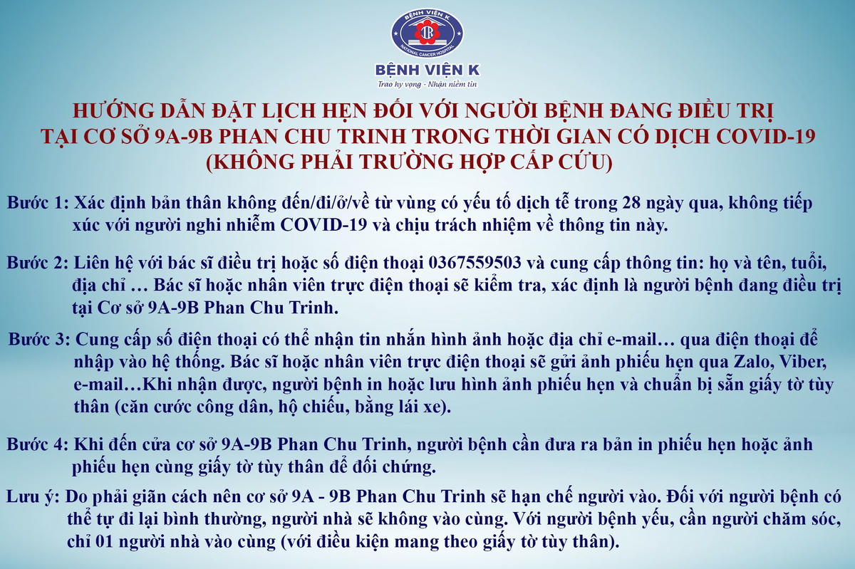 Gỡ phong tỏa Bệnh viện K cơ sở Phan Chu Trinh và cơ sở Tam Hiệp