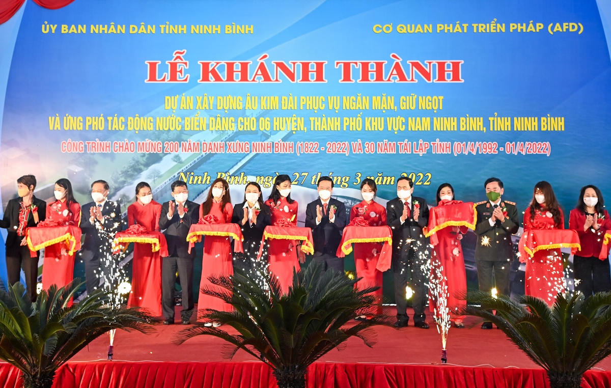 Dự án âu Kim Đài được kỳ vọng sẽ góp phần đảm bảo công tác phòng chống thiên tai và giữ nước để sản xuất nông nghiệp.