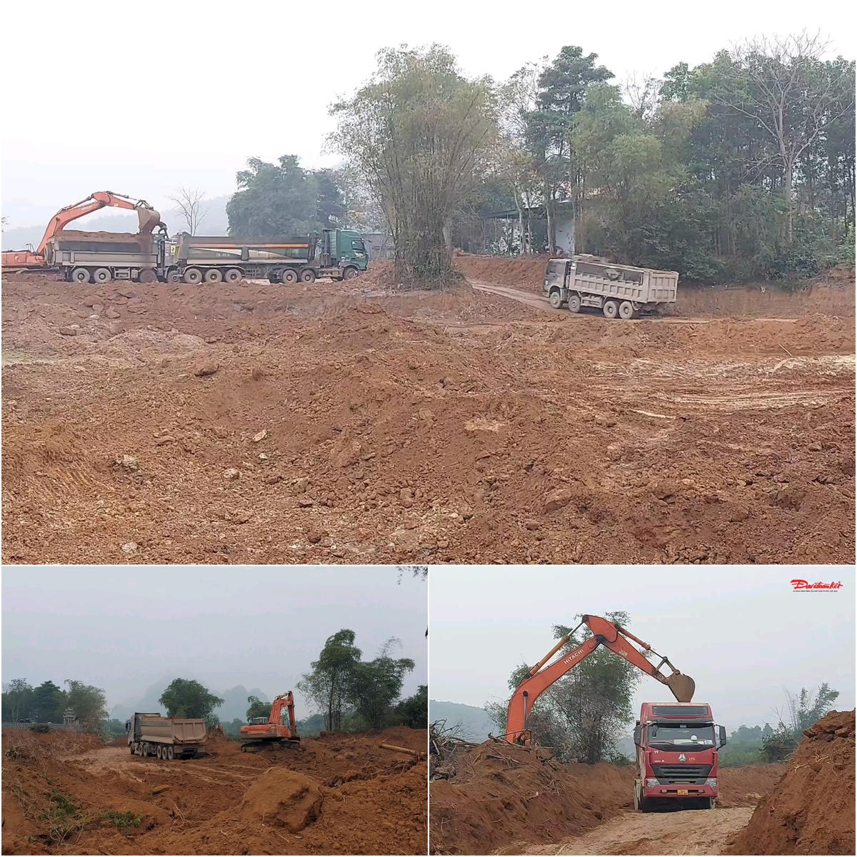 Hàng nghìn mét khối đất đã bị DN Nguyễn Trọng múc trái phép tại xã Cẩm Châu đưa đi tiêu thụ.