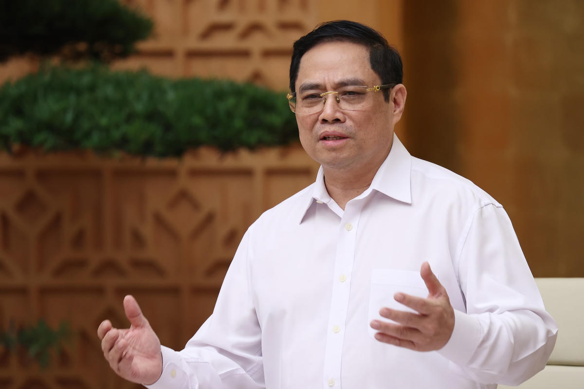 Thủ tướng Phạm Minh Chính yêu cầu các đơn vị, địa phương quán triệt, thực hiện nghiêm tinh thần “chống dịch như chống giặc”, phòng ngừa từ sớm, từ xa, từ khi chưa có dịch tấn công. Ảnh: TTXVN.