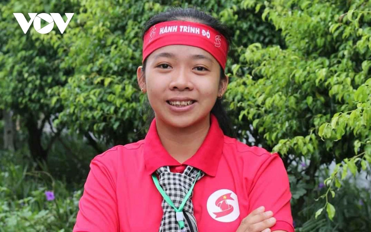 Chân dung em Đỗ Thị Hồng Bích, chiến sĩ tình nguyện viên Hành trình Đỏ xuyên tỉnh Kiên Giang năm 2019.