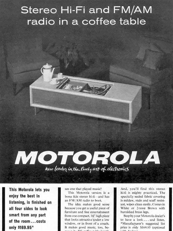 Bàn cà phê Motorola Stereo Hi-Fi: 169,95 USD.