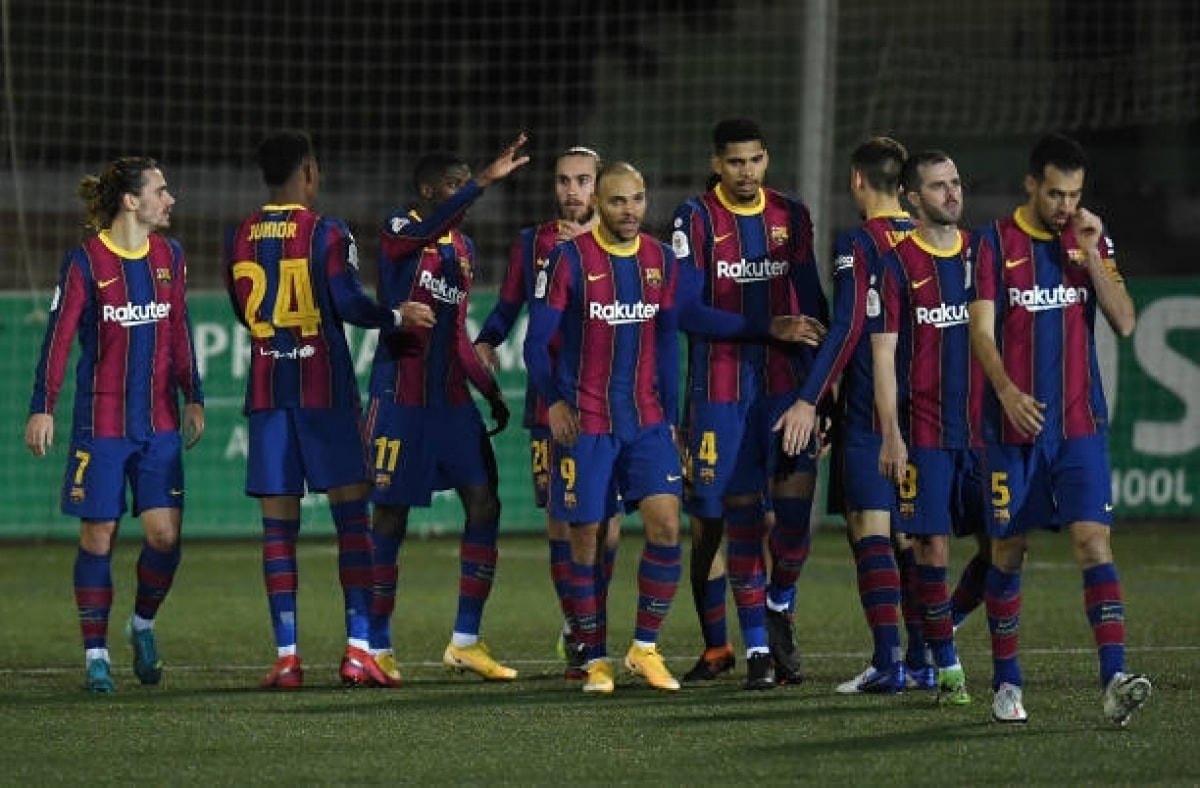 Barca có chiến thắng nhọc nhằn trước Cornella ở Cúp Nhà vua Tây Ban Nha. Ảnh: Getty.  
