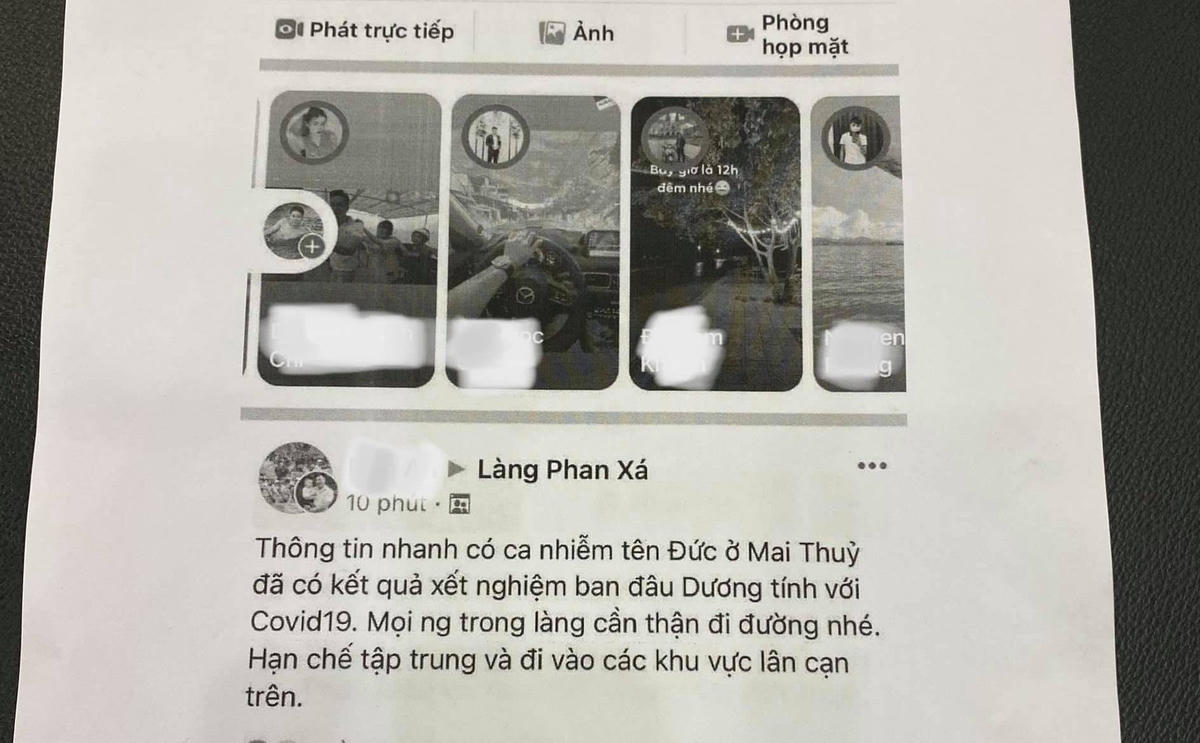 Nội dung anh B. đăng tải sai sự thật trên Facebook.