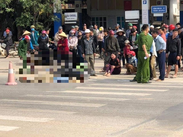 Hiện trường nơi xảy ra vụ tai nạn thương tâm.  