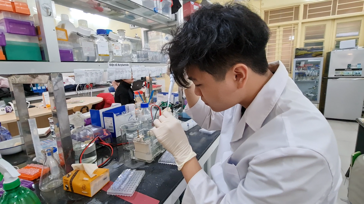 Nam sinh có niềm yêu thích đặc biệt với công việc nghiên cứu. Ảnh: NVCC.
