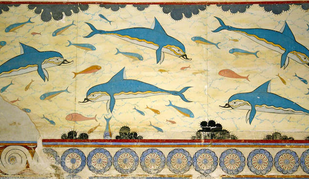Bức bích họa từ cung điện Minoan tại Knossos, Crete cho thấy, và thảm hoạ Thera đã làm gián đoạn các tuyến đường thương mại và cơ sở hạ tầng của người dân Minos. Ảnh National Geographic.