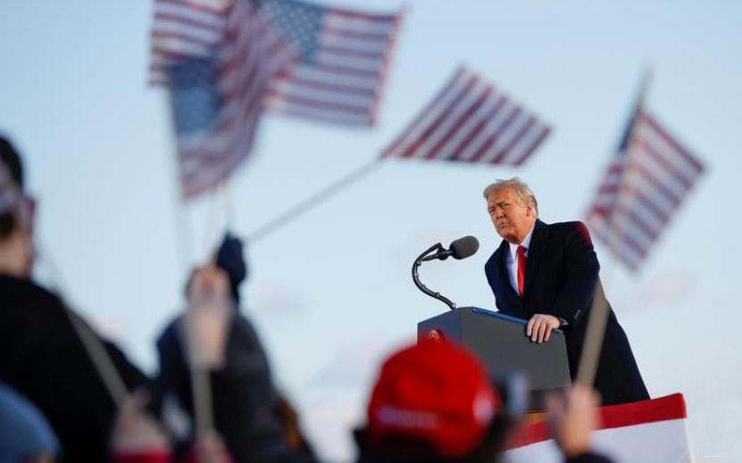 Tổng thống Mỹ Donald Trump phát biểu tại Căn cứ Liên hợp Andrews, Maryland, ngày 20/1/2021. Ảnh: Reuters.