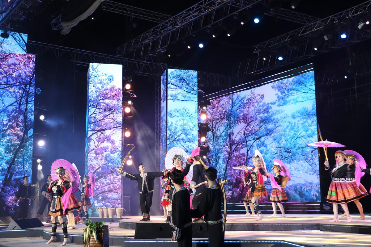 Nhiều tiết mục nghệ thuật được lồng ghép trong đêm khai mạc.