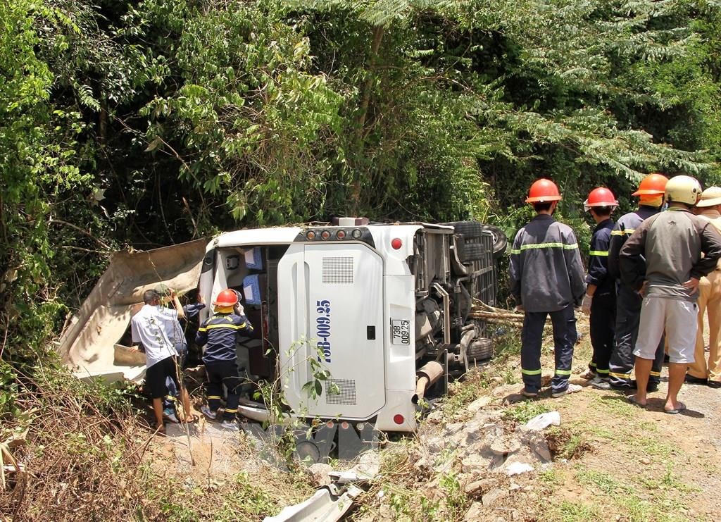 Hiện trường vụ tai nạn giao thông ngày 26/7 tại Quảng Bình.