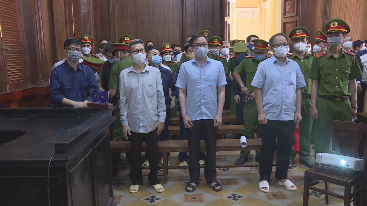 Các bị cáo trong vụ án (Ảnh: Hồng Phúc).