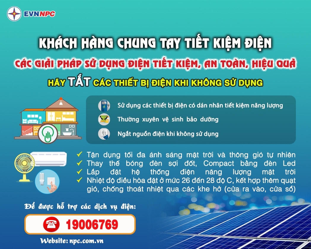 EVNNPC tuyên truyền người dân tiết kiệm điện.