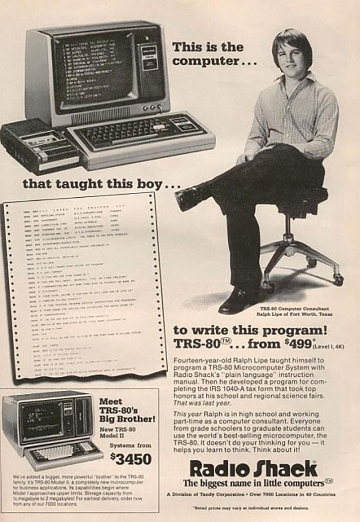 Máy tính Trs-80 được bán vào năm 1977: 3,450 USD.