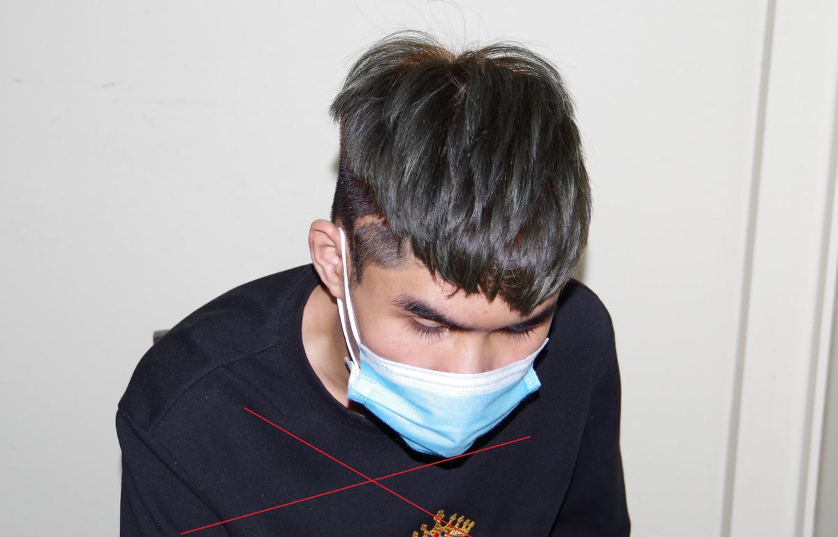 Trần Mạnh Hùng tại cơ quan Công an. Ảnh: Công an Hà Nam.