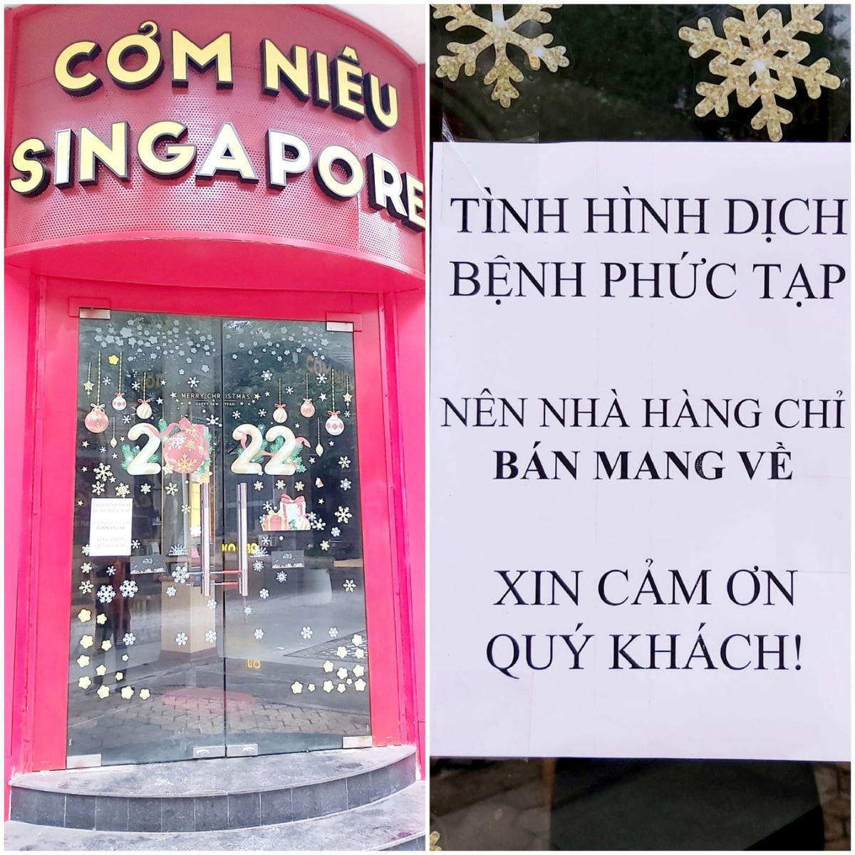 Một quán cơm tại phường Trường Thi thực hiện nghiêm quy định của TP Vinh về phòng chống dịch.