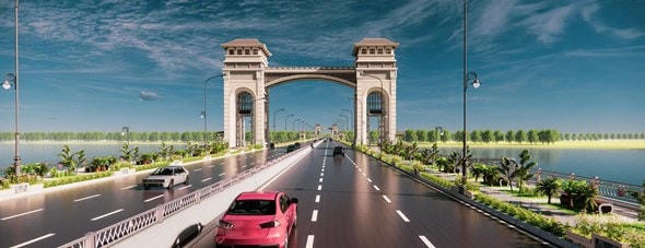 Phối cảnh phương án 3 của cầu Trần Hưng Đạo.
