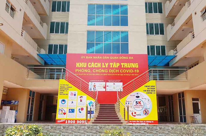  Điểm cách ly tập trung tại Trường Đại học Thuỷ Lợi (quận Đống Đa, Hà Nội) đang được gấp rút hoàn thành để đưa vào vận hành.
