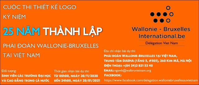 Thiết kế logo kỷ niệm 25 năm thành lập phái đoàn Wallonie - Bruxelles tại Việt Nam