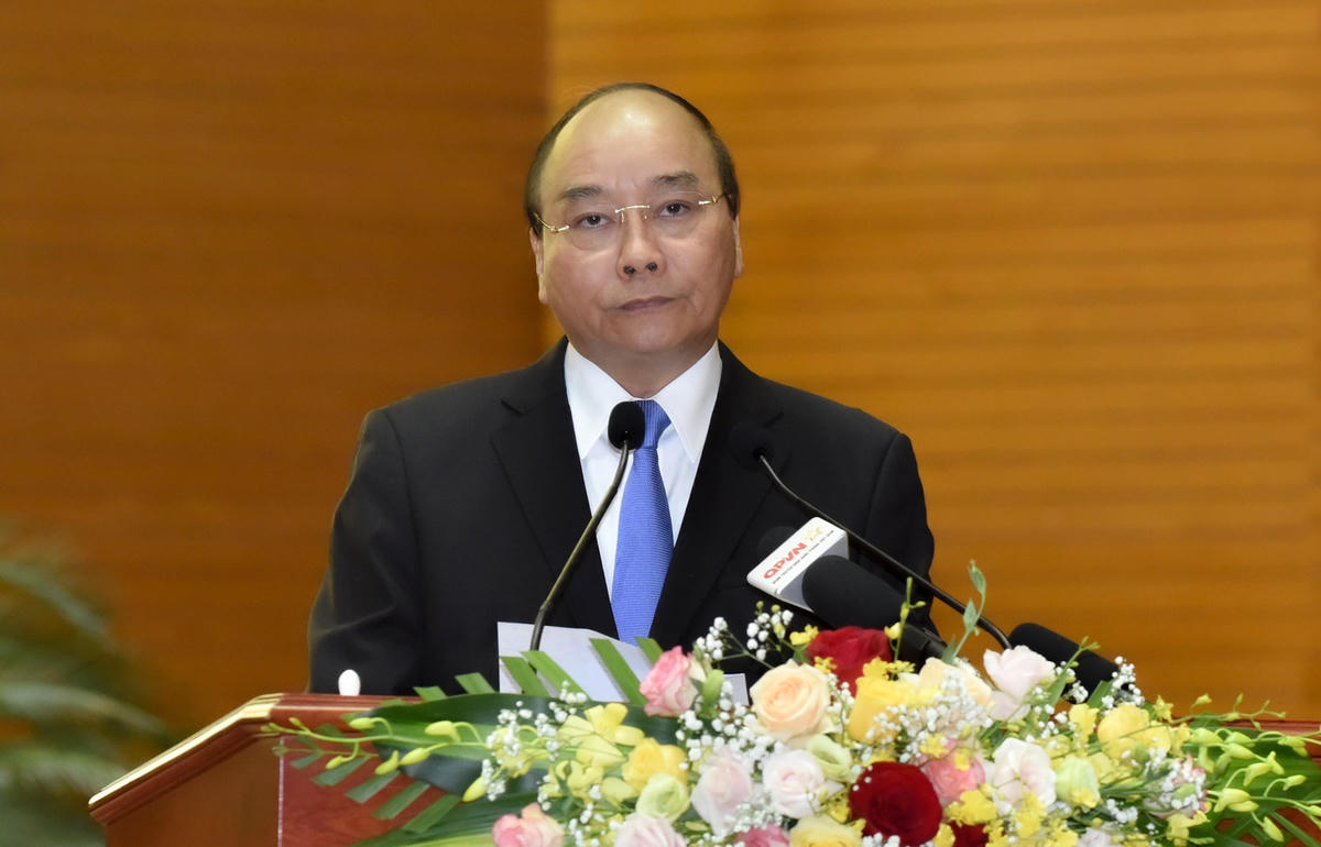 Thủ tướng Nguyễn Xuân Phúc phát biểu tại lễ kỷ niệm. Ảnh: Quang Hiếu.