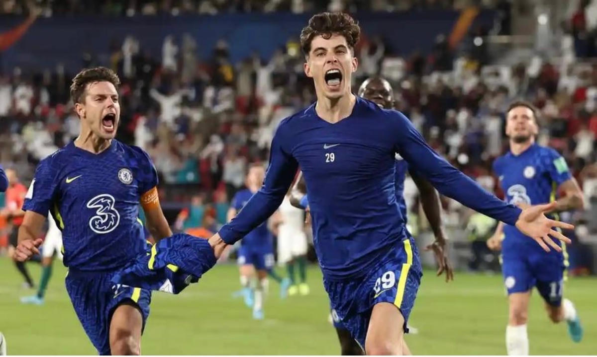 Havertz vui mừng sau khi ghi bàn quyết định, mang chức vô địch về cho Chelsea. Ảnh: AMA.