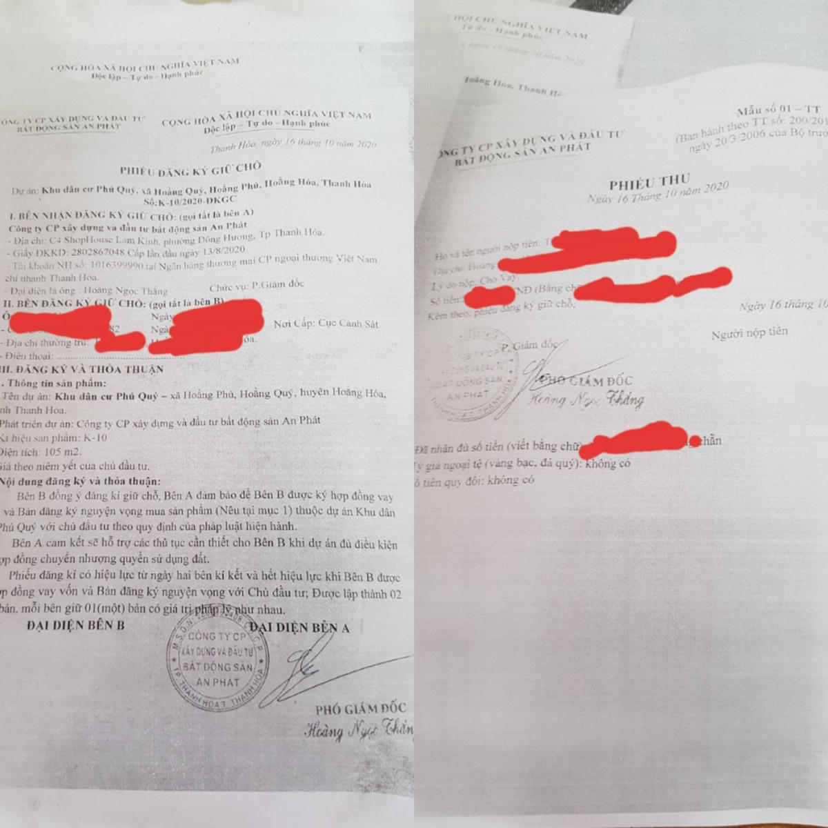 Bán hàng thông qua các sàn giao dịch bất động sản bằng hình thức vay vốn và phiếu đăng ký giữ chỗ.