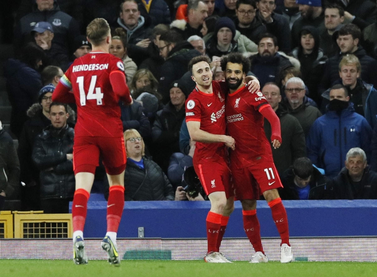 Salah lập cú đúp, Liverpool đánh bại Everton 4-1. Ảnh: Reuters.