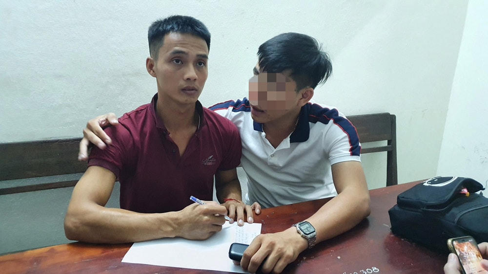 Đối tượng Triệu Quân Sự tại cơ quan Công an.