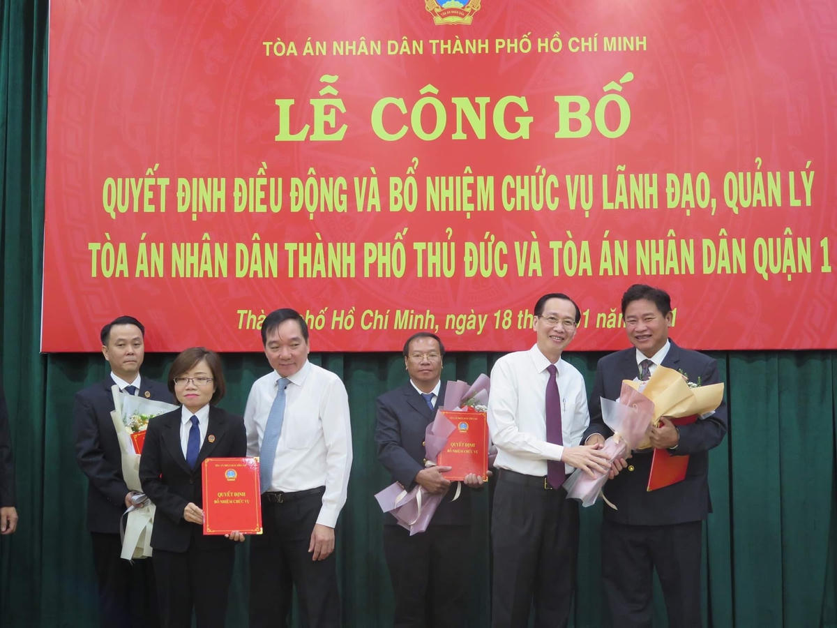 Lễ công bố, điều động, bổ nhiệm các thẩm phán về nhận nhiệm vụ tại TAND TP Thủ Đức