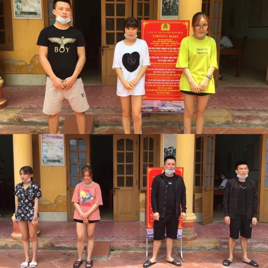 Kiểm tra số nhà 7/104 trên đường Lê Thái Tổ, Công an phát hiện 7/9 đối tượng dương tính với ma túy.