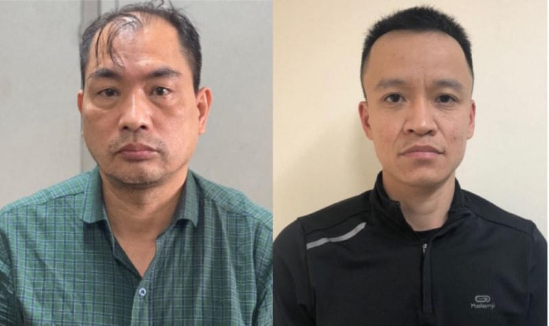 Giám đốc CDC Hải Dương Phạm Duy Tuyến (bên trái) và kế toán trưởng Nguyễn Mạnh Cường.