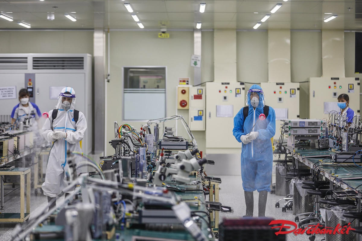 Hình ảnh về sự chuẩn bị khôi phục sản xuất tại KCN Quang Châu, Bắc Giang