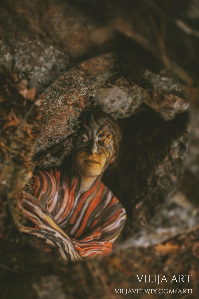 Những bức vẽ 'body-painting' của mùa thu