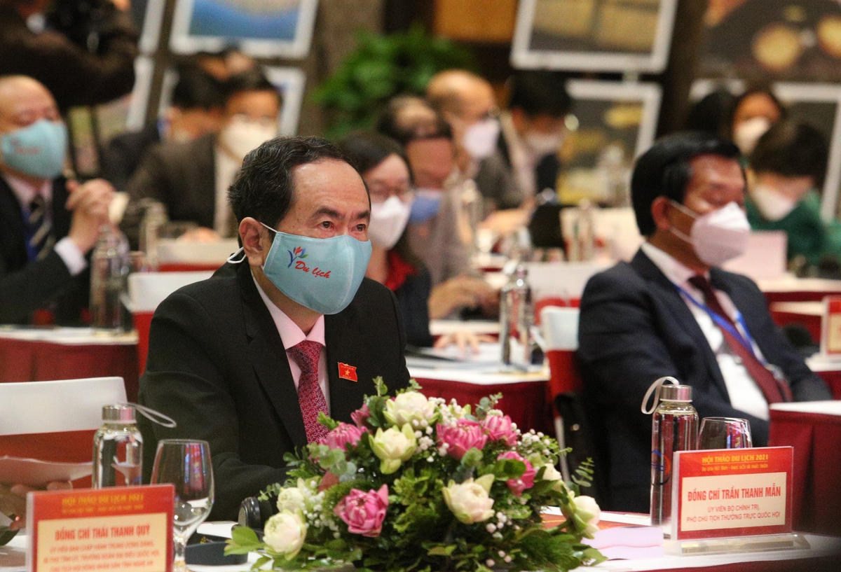 Ủy viên BCT, Phó Chủ tịch Quốc hội Trần Thanh Mẫn tham dự buổi hội thảo (Ảnh: Điền Bắc).