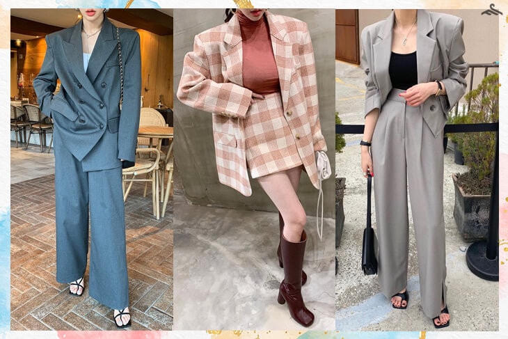Những chiếc chân váy bút chì hay quần ống rộng suông dài phối cùng blazer sẽ là sự lựa chọn hoàn hảo cho phong cách phối đồ công sở. Nguồn: Kênh 14.