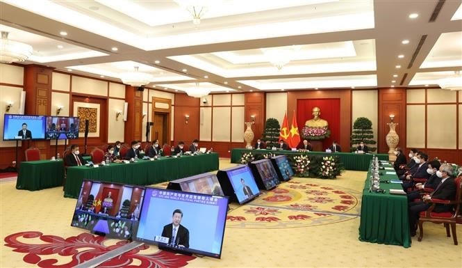 Tổng Bí thư, Chủ tịch nước Trung Quốc Tập Cận Bình phát biểu khai mạc Hội nghị thượng đỉnh giữa Đảng Cộng sản Trung Quốc với các chính đảng trên thế giới. (Ảnh: TTXVN).