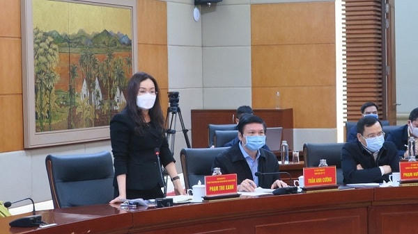 Tổ trưởng Tổ phản ứng nhanh phòng chống dịch COVID-19 thành phố - Phạm Thu Xanh thông tin tại cuộc họp trực tuyến ngày 2/2