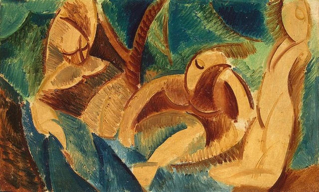 Bức "Đi tắm" của Pablo Picasso, vẽ năm 1908.